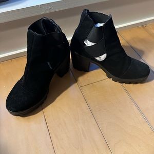 Topshop black cutout boots